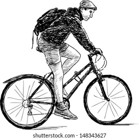 young man on bicycle