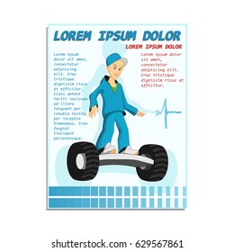 Young man on Self-balancing electric scooter., 
printing template