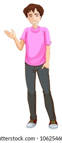 Ein junger Mann auf weißem Hintergrund, Illustration