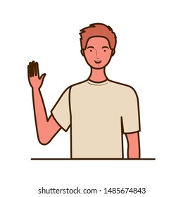 young man on white background