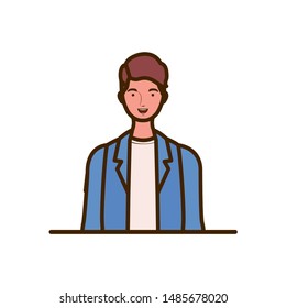 young man on white background