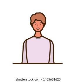 young man on white background