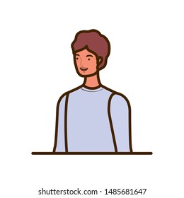 young man on white background