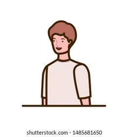 young man on white background