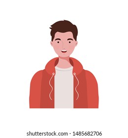 young man on white background