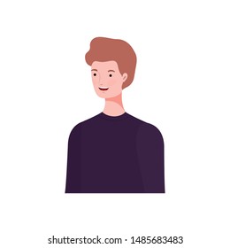 young man on white background