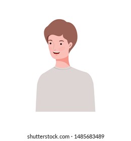 young man on white background