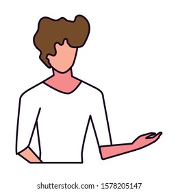 young man on white background vector illustration design