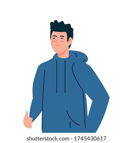 young man on white background vector illustration design