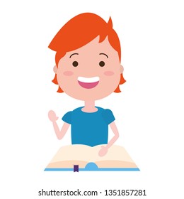 young man with open book icon