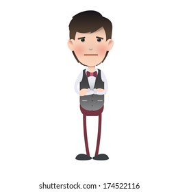 Young man over isolated background. Vector design. 