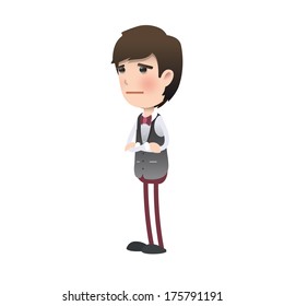 Young man over isolated background. Vector design. 