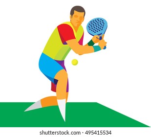 Young Man Padel Tennis Player Takes Stock Vector (Royalty Free ...