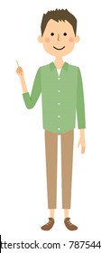 Young man, Papa, Finger pointing