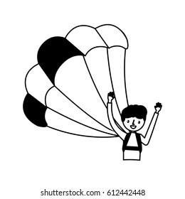 young man with parachute