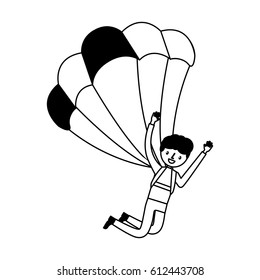 young man with parachute