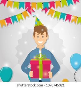 Young man in party