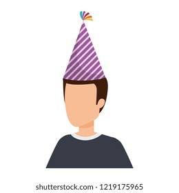 young man with party hat