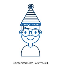 young man with party hat avatar character