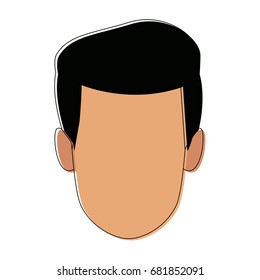 young man people face character avatar
