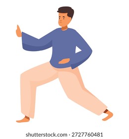 Jovem realizando um movimento tai chi chuan, promovendo saúde, atenção e paz interior