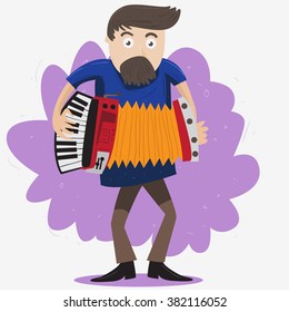young man playing an accordion