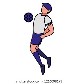 young man playing soccer