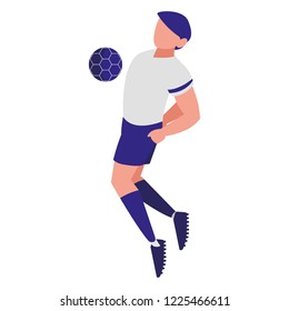 young man playing soccer