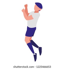 young man playing soccer