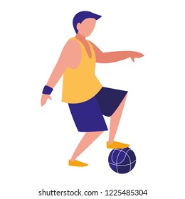 young man playing soccer