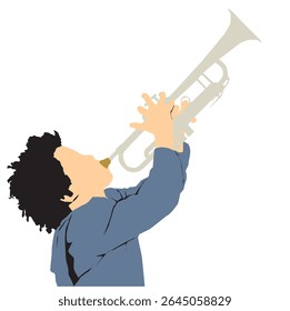 young man playing a trumpet
