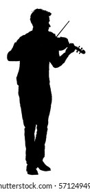 Young man playing violin vector silhouette isolated on white background. Classic music performer concert. Musician artist amusement public.  virtuoso on the violin. Boy plays the girl under the window