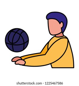 young man playing volleyball