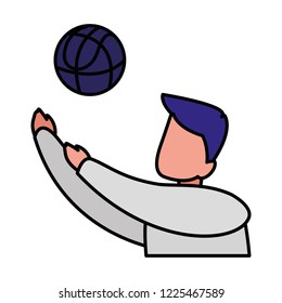 young man playing volleyball