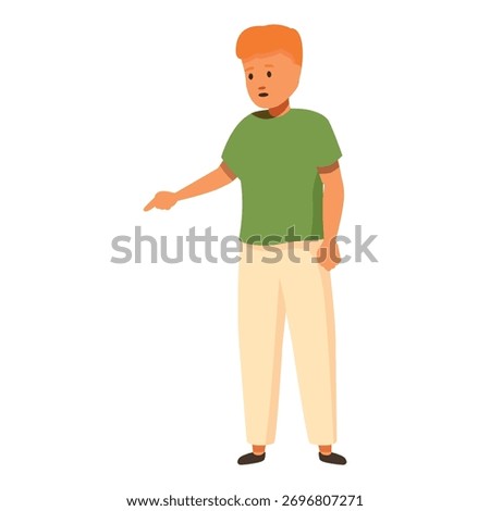 Young man pointing his finger and accusing someone