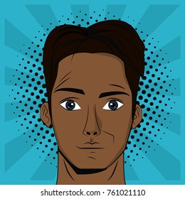 Young man pop art cartoon