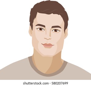 The young man portrait. Vector illustration.