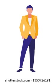 young man with pose of modeling
