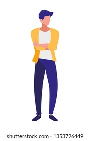 young man with pose of modeling
