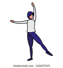 young man practicing exercice