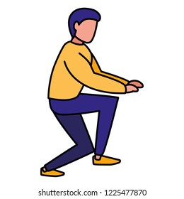 young man practicing exercice