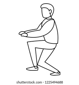 young man practicing exercice