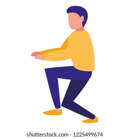 young man practicing exercice