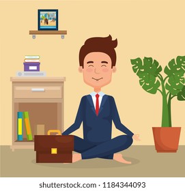 young man practicing yoga