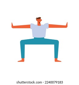 young man practicing yoga character