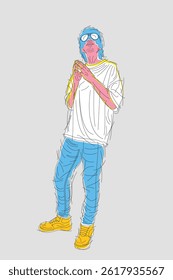 a young man is praying