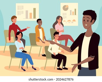 Jugendlicher in Präsentation, Coaching-Konzept