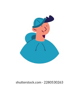 carácter de perfil de joven