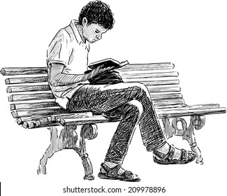 young man reading