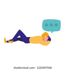 young man relaxing in the floor